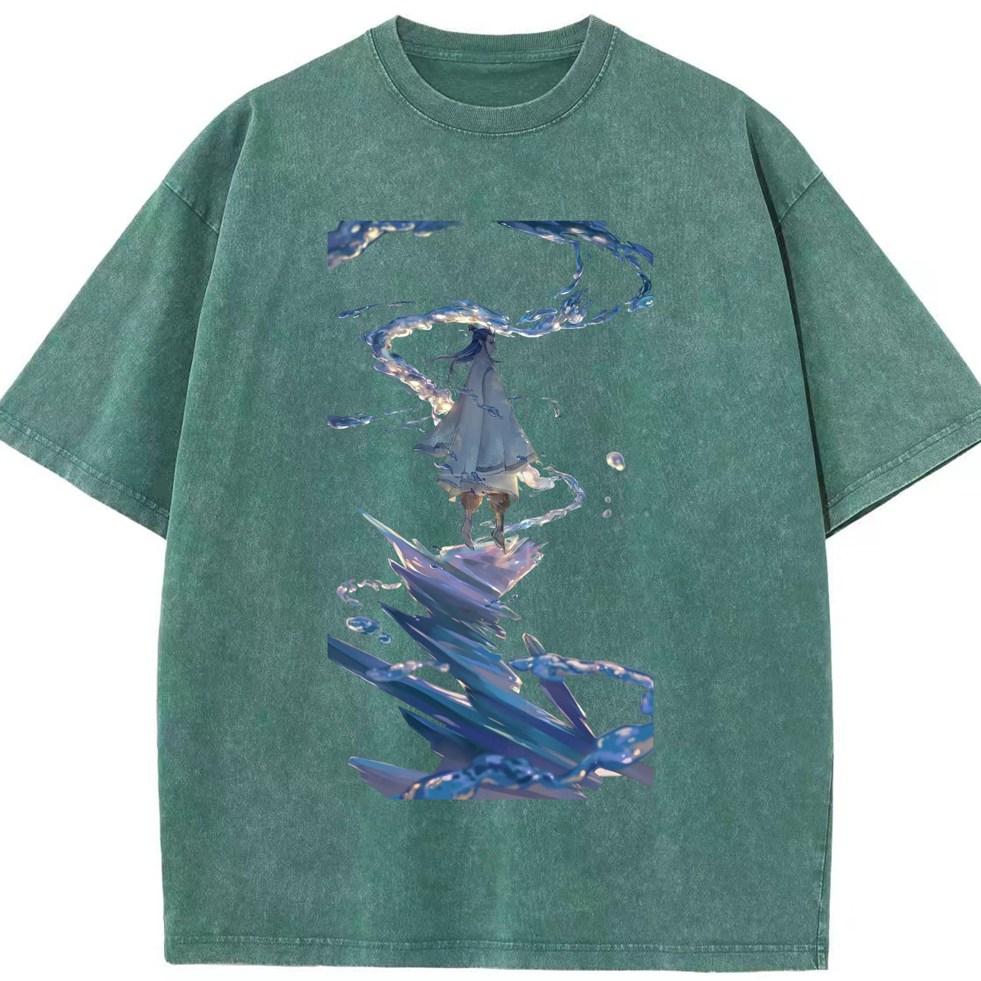 （画像用） Ne Zha 2 ナタ 魔童の大暴れ 綿100% ヴィンテージ風 半袖Tシャツ（フロントプリント）